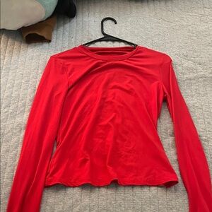 Red Long Sleeve Women's Top
